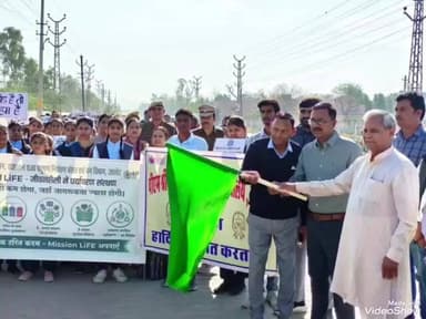 आहोर: राज्य सरकार के 2 वर्ष के कार्यकाल पूरा होने पर पर्यावरण संरक्षण के लिए आयोजित हुई प्रभात रैली