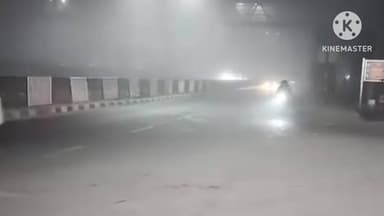 पानीपत: औद्योगिक नगरी पानीपत में जीरी रोड पर छाया रहा धुंध और कोहरा