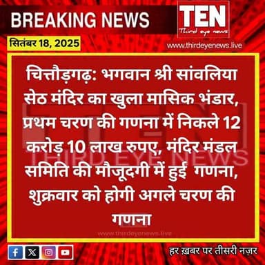 Chittorgarh: भगवान श्री सांवलिया सेठ के भंडारे में निकले 12 करोड़ 10 लाख रुपए...
#chittorgarhnews #newsupdate #localnews ...