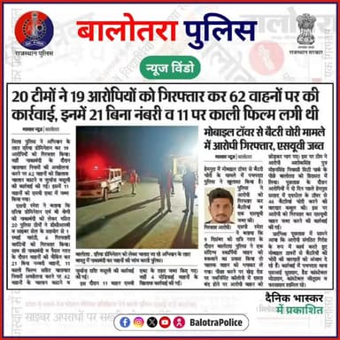 #NewsWindow: बालोतरा पुलिस की कार्यवाही।
@policerajasthan
#BalotraPoliceInNews #Balotra #Newspaper #RajasthanPatrika D...