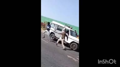 सरदारपुर: धुलेट में नशे में धुत्त पिकअप चालक का पीछा करते वक्त फोरलेन पर गिरा पुलिस जवान, वीडियो वायरल