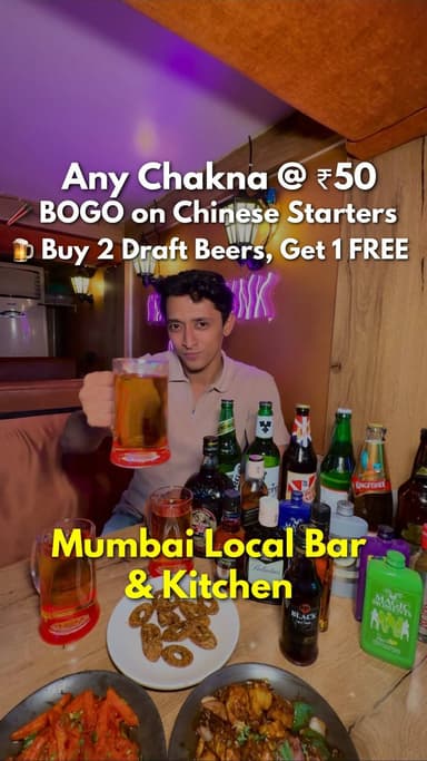 Daily Spl Chakna starting at ₹50 only at @mumbailocal.barandkitchen
🥢Buy 1 Get 1 Free Chinese Starter
🍻 Buy 2 draft b...