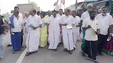 மதுராந்தகம்: கருங்குழி பகுதியில் அதிமுக சார்பில் துண்டு பிரசுரங்கள் விநியோகம்