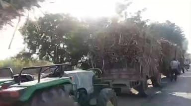 नरसिंहपुर: स्टेट हाइवे 22 पर लगा लंबा जाम, किसानों ने मिल प्रबंधक पर अव्यवस्थाओं का आरोप लगाया