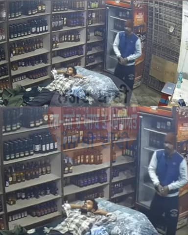ਸ਼ਰਾਬ ਦੇ ਨਸ਼ੇ ਵਿੱਚ ਧੁੱਤ ਹੋਏ ਕਰਿੰਦੇ ਨੂੰ ਦਲਾਸੇ ਦੇ ਕੇ ਚੋਰ ਮਹਿੰਗੀਆਂ ਬੋਤਲਾਂ ਕਰਦਾ ਰਿਹਾ ਚੋਰੀ ਸਾਰੀ ਘਟਨਾ ਸੀਸੀਟੀਵੀ ਕੈਮਰੇ ਵਿੱਚ ਕੈਦ