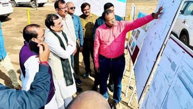 बिजावर: बिजावर के ढोड़न में केन-बेतवा लिंक परियोजना का सांसद विष्णुदत्त शर्मा ने किया निरीक्षण, समय पर काम पूरा करने के निर्देश