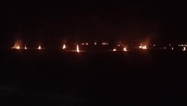 ভাতার: কৃষি দপ্তর ও প্রশাসন কে বুড়ো আঙ্গুল দেখিয়ে সন্ধ্যার পর রমরমিয়ে ভাতারের বিভিন্ন মাঠে চলছে নাড়া পোড়ানো