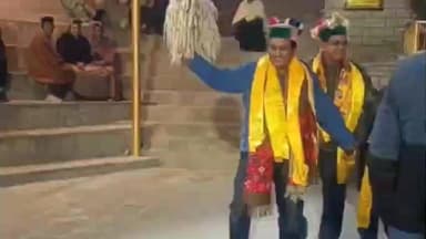 सांगला: केबिनेट मंत्री जगत सिंह नेगी का सांगला घाटी का दौरा समाप्त, लोकनृत्य करते दिखे मंत्री JS नेगी