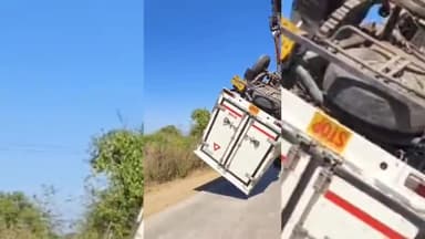 पुनासा: ग्राम गोराडिया के पास बीती रात एक लोडिंग वाहन अनियंत्रित होकर सड़क पर पलटा