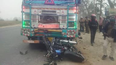 मरवन: रेवा रोड NH-722 गोनौरा इडा के पास ट्रक ने बाइक सवार को कुचला, बाइक सवार की मौत