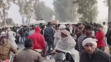 नूह: नूंह-होडल रोड पर सोमवार को दर्दनाक सड़क हादसे में किशोर समेत तीन की मौत