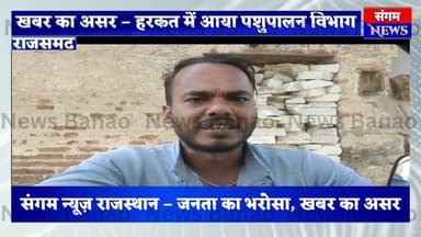 खबर का बड़ा असर! संगम न्यूज़ राजस्थान की आवाज पर हरकत में आया पशुपालन विभाग,250 मवेशियों को राहत”