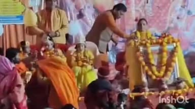 त्योंथर: घंटेहा में श्रीमद् भागवत कथा सुनने पहुंचे जनपद सदस्य वेद प्रकाश तिवारी व अन्य लोग