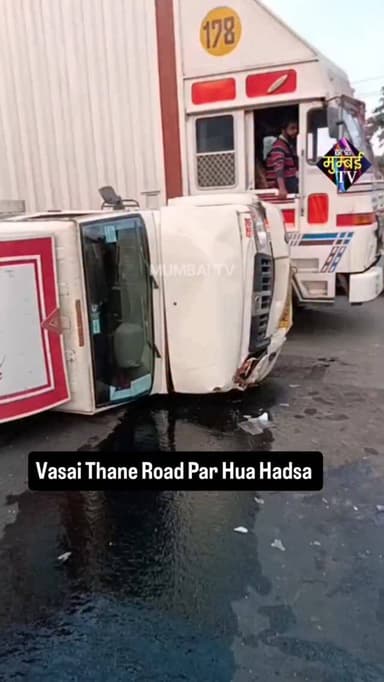 Vasai Thane Road Par Hadsa Hone Se Bhari Traffic Jam