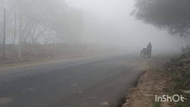 मुंगेर: एनएच-80 पर घना कोहरा छाया, विजिबिलिटी 20 मीटर तक घटी, शीतलहर से बढ़ी ठंड, वाहन चालक लाइट जलाकर चलने को मजबूर