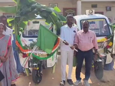 గంగాధర నెల్లూరు: ఎంపీ నిధులతో మంజూరైన ఆటోలను ప్రారంభించిన టిడిపి మండల అధ్యక్షులు మురళీమోహన్