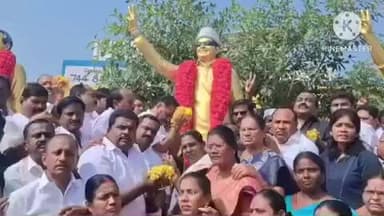 கரூர்: முன்னாள் முதல்வர் நினைவு நாளை முன்னிட்டு முன்னாள் அமைச்சர் மாலை அணிவித்து மரியாதை செலுத்தினார்.