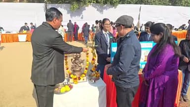 पलवल: पलवल के धर्म पब्लिक स्कूल में विज्ञान प्रदर्शनी का आयोजन, हज़ारों छात्र और अभिभावक रहे मौजूद