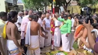 கோவில்பட்டி: செண்பகவல்லி அம்மன் கோவிலில் கும்பாபிஷேக விழாவை முன்னிட்டு யாகசாலை பூஜை நாட் கால் நாட்டு விழா