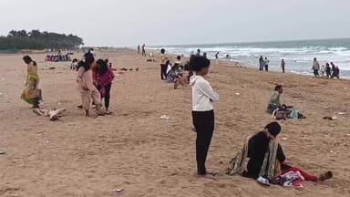 திருவள்ளூர்: பழவேற்காடு கடலில் கடல் ஆமை செத்து கரை ஒதுங்கியது இதனை சுற்றுலா பயணிகள் ஆச்சரியத்துடன் பார்த்து சென்றனர்.