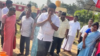 திருப்பத்தூர்: திருவள்ளுவர் நகர் பகுதியில் மேல்நிலை நீர்த்தேக்க தொட்டி அமைக்கும் பணியை துவக்கி வைத்த எம்எல்ஏ நல்லதம்பி