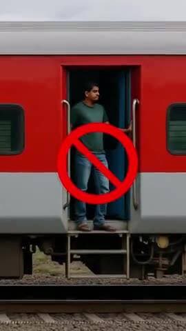 Indian Railways reminds passengers that hanging at train doors is dangerous. Please stay inside the train while travelling and follow safety norms to ensure a safe, smooth and comfortable journey. 🚆⚠️
#ResponsibleRailYatri @railminindia