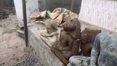 ગાંધીનગર: શેરીસા ગામમાંથી ખોદકામ દરમિયાન મળેલ મુર્તિઓને જૈન તીર્થમાં રાખવામાં આવી