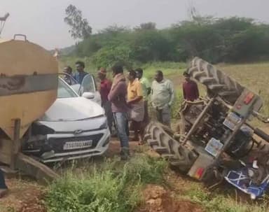 కూనీపాలెం టోల్ ప్లాజా వద్ద ఆక్సిడెంట్