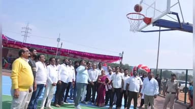 ಕೊಳ್ಳೇಗಾಲ: ಕೊಳ್ಳೇಗಾಲದಲ್ಲಿ ಕೊನೆಗೂ ಬಾಸ್ಕೆಟ್ ಬಾಲ್ ಅಂಕಣ ಉದ್ಘಾಟನೆ