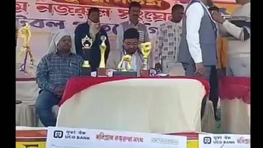 সাগরদিঘি: মনিগ্রামে নজরুল সংঘের উদ্যোগে ৮ দলীয় ফুটবল টুর্নামেন্টের শুভ সূচনা