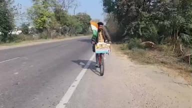 ਮਾਨਸਾ: ਯੂਪੀ ਤੋਂ ਨੌਜਵਾਨ ਸਾਈਕਲ ਤੇ ਦੇਸ਼ ਭਰ ਦੀ ਯਾਤਰਾ ਤੇ ਨਸ਼ਿਆਂ ਤੇ ਅਪਰਾਧਾ ਖਿਲਾਫ ਜਾਗਰੂਕਤਾ ਦਾ ਸੁਨੇਹਾ