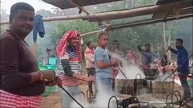 খোয়াই: বিমানবন্দর মাঠে হরিনাম সংকীর্তন ও মহোৎসবের সমাপ্তি দিনে চলছে জোর কদমে মহাপ্রসাদের প্রস্তুতি