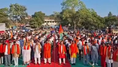 छिंदवाड़ा नगर: छिंदवाड़ा में बजरंग दल का शौर्य संचलन, राष्ट्रीय संयोजक हुए शामिल