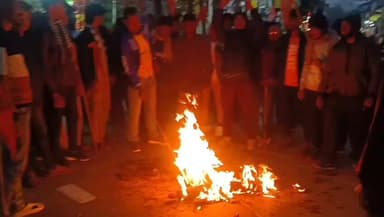 বিশালগড়: চড়িলাম বাজারে হিন্দু জাগরণ মঞ্চের বিক্ষোভ মিছিল