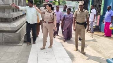 நெமிலி: காவேரிப்பாக்கத்தில் உள்ள திருப்பாற்கடல் திருக்கோவிலில் மாவட்ட காவல் கண்காணிப்பாளர் பாதுகாப்பு பணிகளை ஆய்வு செய்தார்