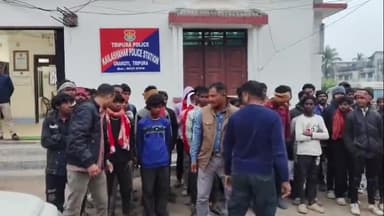 কৈলাশহর: ৪৫ জন যুবককে মন্ত্রী টিংকু রায়ের প্রচেষ্টায় কৈলাসহর থানায় নিয়ে আসা হয় অরুনাচল প্রদেশ থেকে