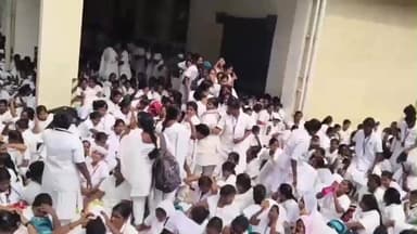 அமைந்தகரை: தொழிலாளர் நல வாரியம் அலுவலகத்தில் குவிந்த செவிலியர்கள் - பேச்சுவார்த்தை தோல்வி