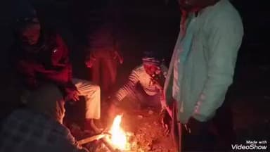 देवीपुर: कड़ाके की ठंड में अलाव बना लोगों के लिए राहत का सहारा