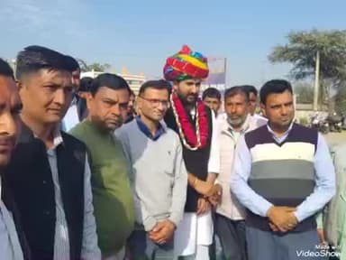 शाहपुरा: जयपुर ग्रामीण सांसद प्रत्याशी का पावटा में भव्य स्वागत किया गया