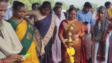 வண்டலூர்: கீரப்பாக்கம் பகுதியில் துப்பாக்கி சூடு பயிற்சி அகடமி அமைப்பதற்கான பணிகளை மாவட்ட ஆட்சியர் குத்து விளக்கு ஏற்று துவங்கி வைத்தார்