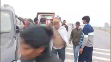 विजयनगर: बिजयनगर में NH48 पर असंतुलित होकर पलटी स्कॉर्पियो कार, खाटू श्याम के दर्शन कर इंदौर जा रहे थे