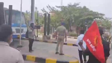 வானூர்: மொரட்டாண்டி சுங்கச்சாவடி அருகே அரசு பேருந்து தமிழ்நாடு என்ற பெயர் அச்சிடப்பட்ட ஸ்டிக்கர் ஒட்டிய நாம் தமிழர் கட்சியினர் 30 பேர் கைது