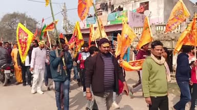 जनता बाजार में सनातन हिन्दू एकता शोभा पद यात्रा का भव्य आयोजन क्षत्रीय छोटा साधू