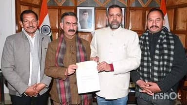 बड़सर: कांग्रेस नेता सुभाष वालिया ने मुख्यमंत्री ठाकुर सुखविंदर सिंह सूक्खु से शिमला में की भेंट