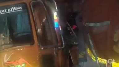 धरमपुरी: मुंबई-आगरा राष्ट्रीय राजमार्ग पर दुर्घटना, खड़े वाहन में घुसा ट्रक, केबिन में फंसे चालक