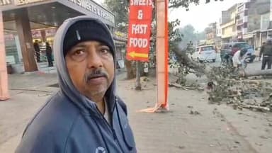 #बहरोड़ के पुराना बस स्टैंड पर पीपल के पेड़ की बड़ी डाल अचानक टूटकर बीच सड़क पर गिर गई, राहगीर बाल-बाल बचे। घटना से कुछ स...