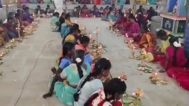 சாத்தான்குளம்: கட்டாரிமங்கலம் கிராமத்தில் அழகிய கூத்தர் கோவிலில் விளக்கு பூஜை வெகு விமர்சையாக நடைபெற்றது