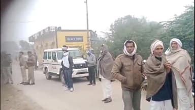 नांगल राजावतान: नांगल राजावतान पंचायत समिति से जोड़ने से नाराज गोठडा गांव के 3 युवक शीतलहर व सर्दी के बीच मोबाइल टॉवर पर चढ़े