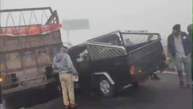 विजयनगर: बिजयनगर में घने कोहरे का कहर, NH-48 बरल पुलिया पर दो वाहनों में हुई भिड़ंत, दो जने घायल, अस्पताल में उपचार जारी