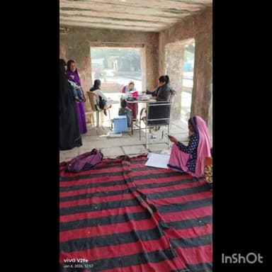 त्योंदा: ग्राम रसूलपुर के आंगनवाड़ी केंद्र में गर्भवती महिलाओं की जांच की गई